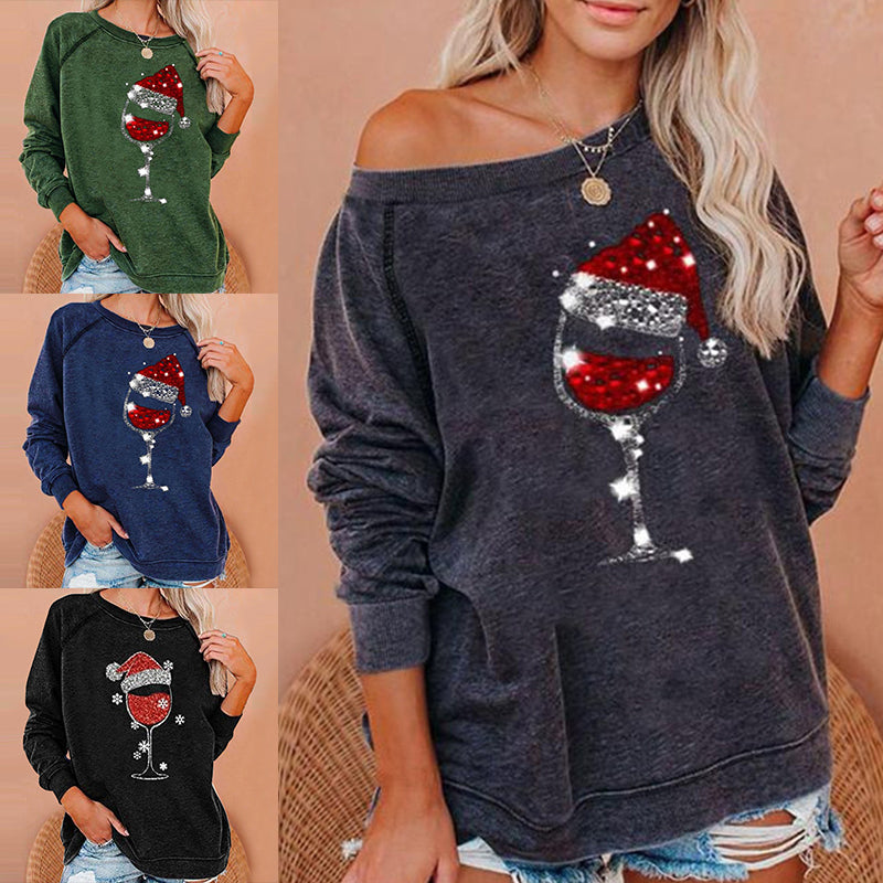 Valenzora | Festive Cheers Wine Glass Sweatshirt