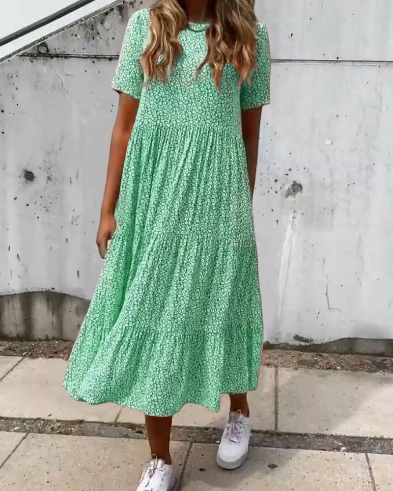 Valenzora | Kurzärmeliges Blumenkleid