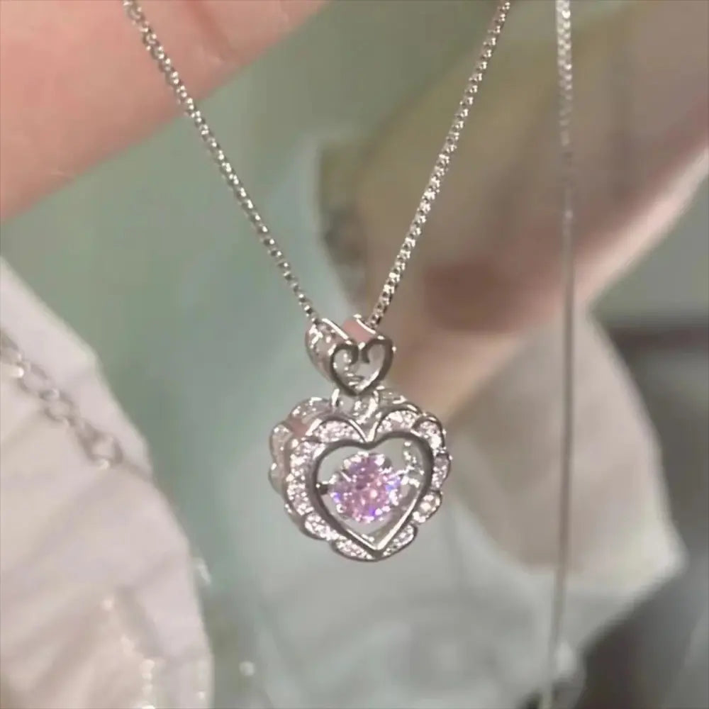 Valenzora | Bow Angel Wing Heart Pendant Necklace for Women
