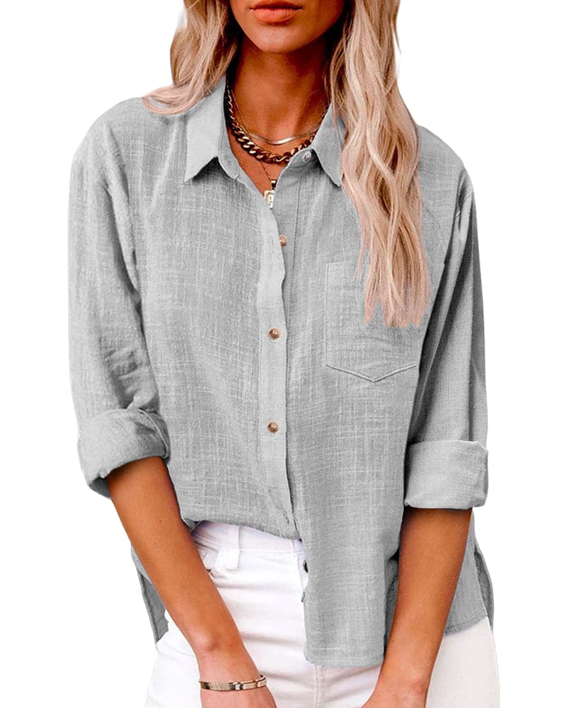 Valenzora | Long-sleeved linen shirt for women