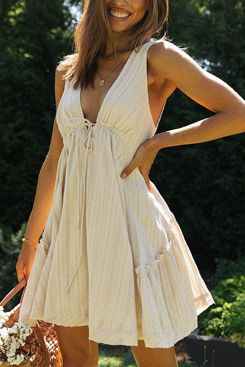 Valenzora | Embrace the Love V-Neck A-Line Babydoll Mini Dress