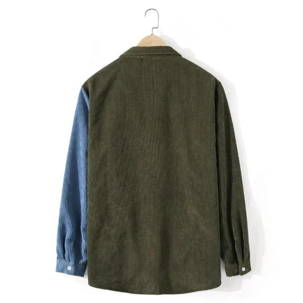Valenzora | Two-tone corduroy shirt with contrast pocket