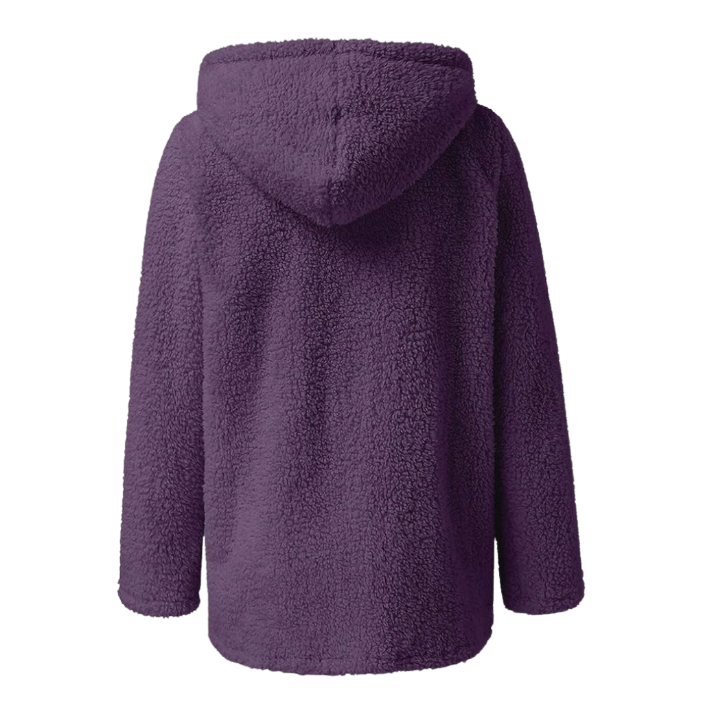 Valenzora | Damen Teddyfleece Jacke mit Kapuze – Weiche Winterjacke mit Reißverschluss