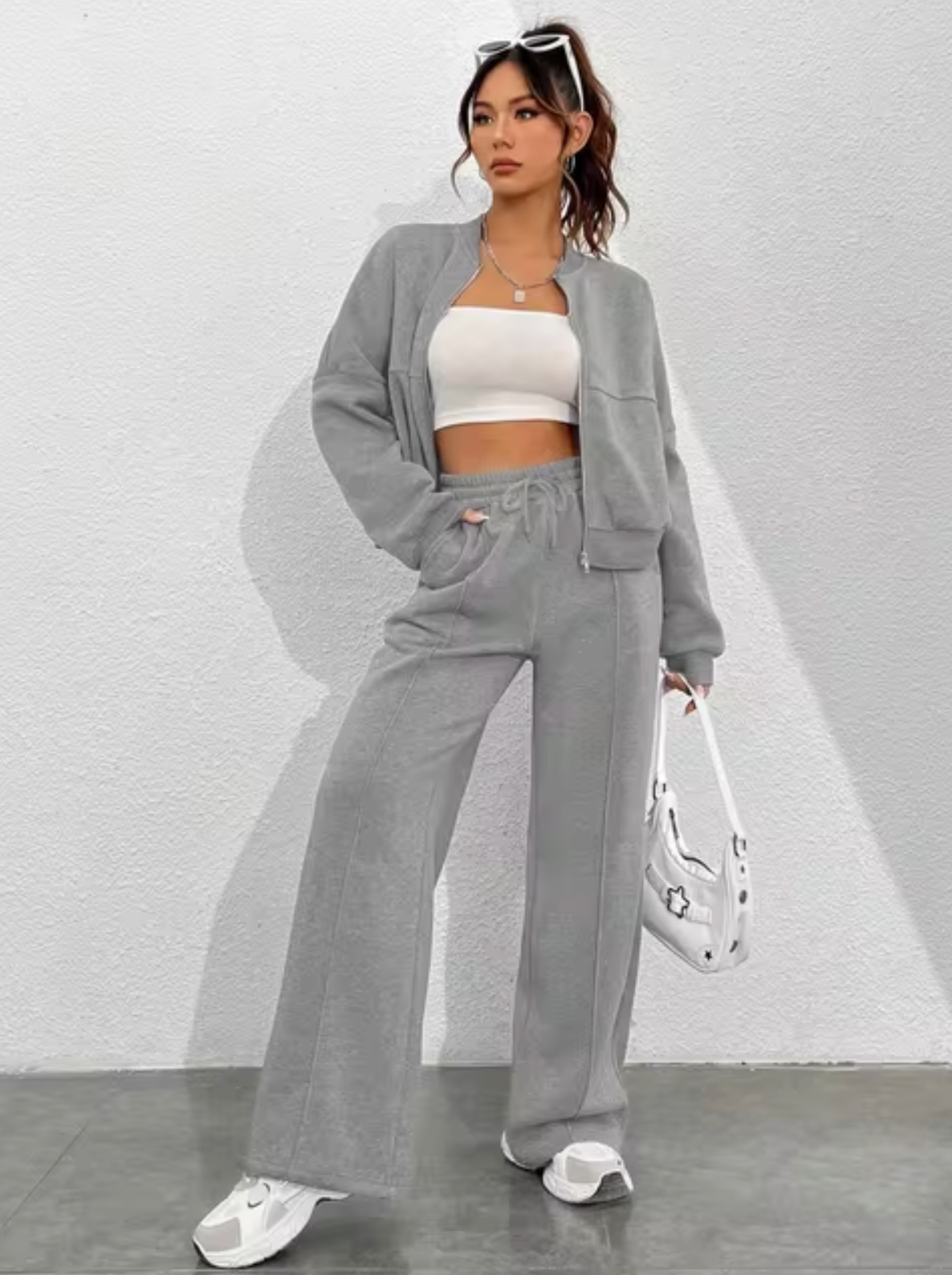 Valenzora | Cotton bomber jacket and pantsuit