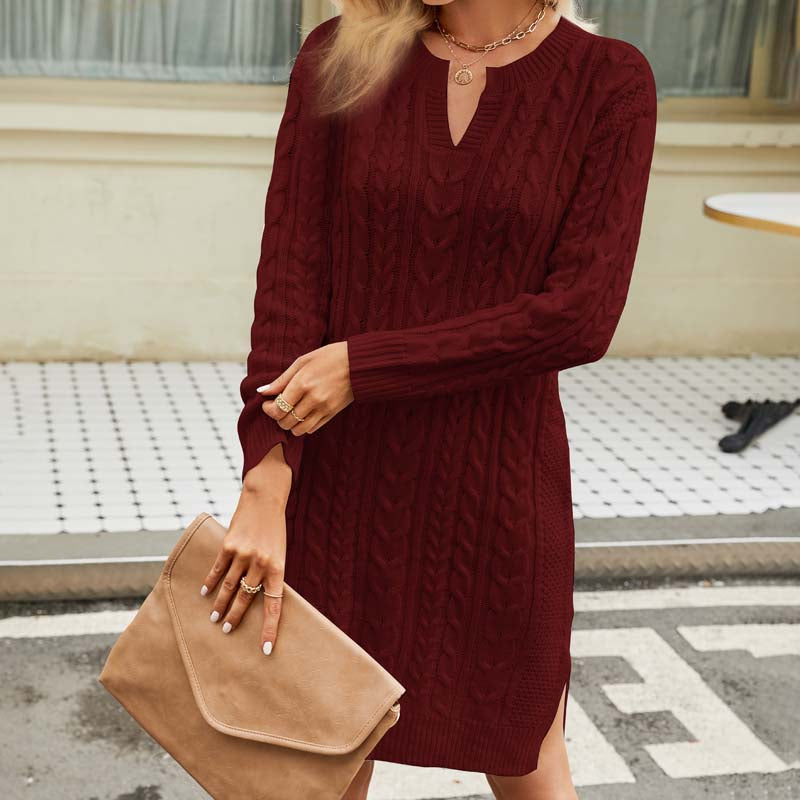 Valenzora Dress | Casual cable-knit dress