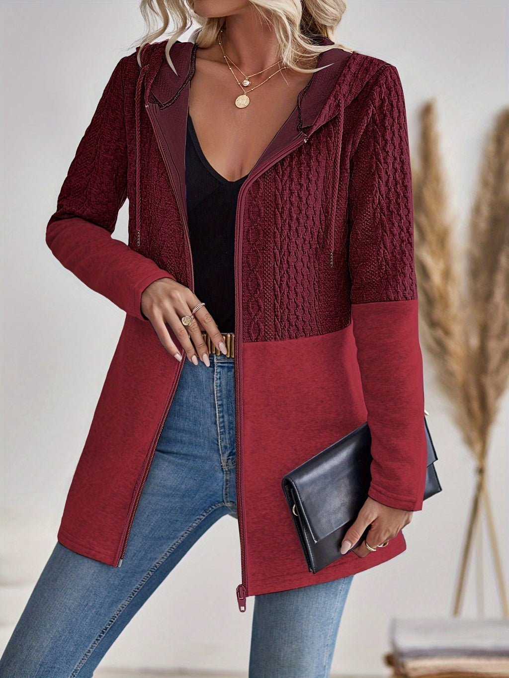 Valenzora | Damen-Kapuzenpullover mit Reißverschluss