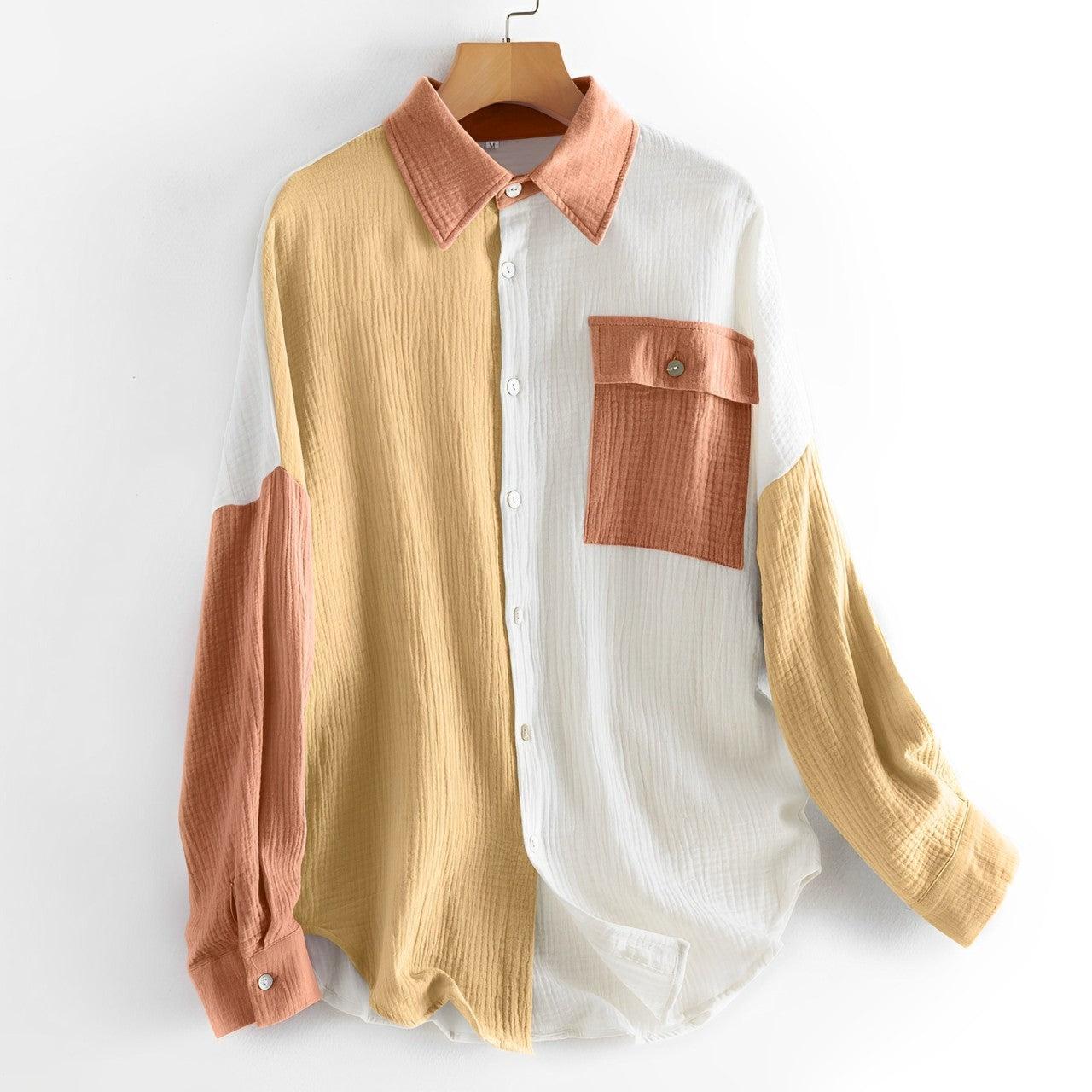 Valenzora | Colorblock-Hemd mit Knopfverschluss für Damen