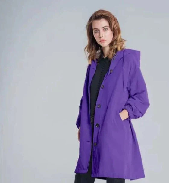 Oversized Kapuzen-Windbreaker-Regenjacke