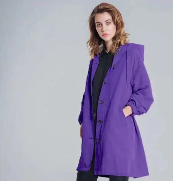 Oversized Kapuzen-Windbreaker-Regenjacke