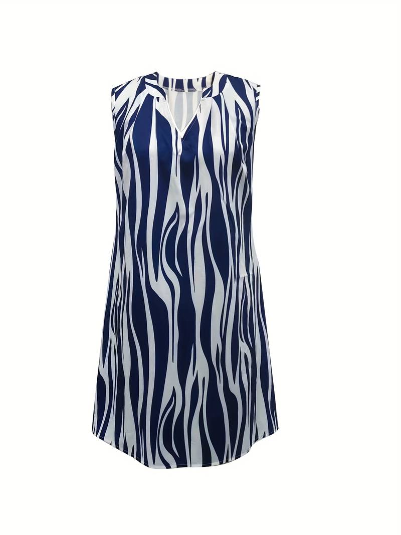 Valenzora | Striking striped sleeveless dress