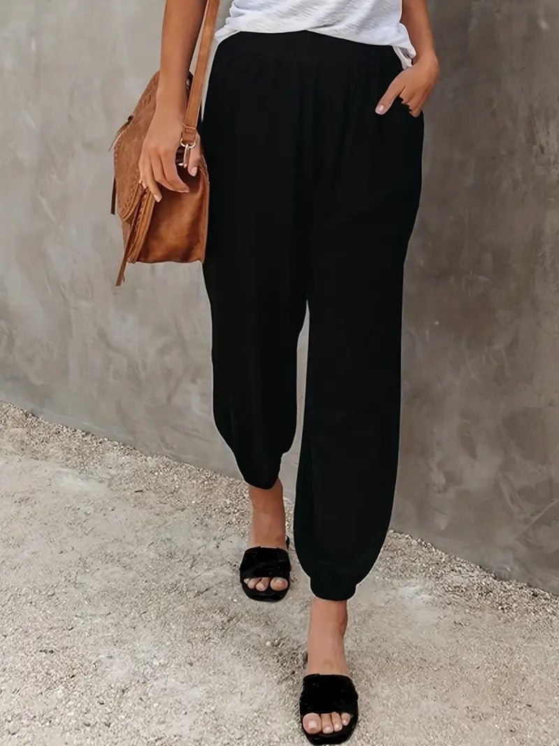 Valenzora - High-waisted long trousers