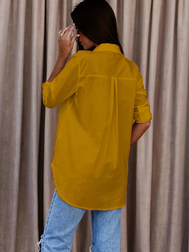Valenzora | Solid, simple shirt with button placket at the front