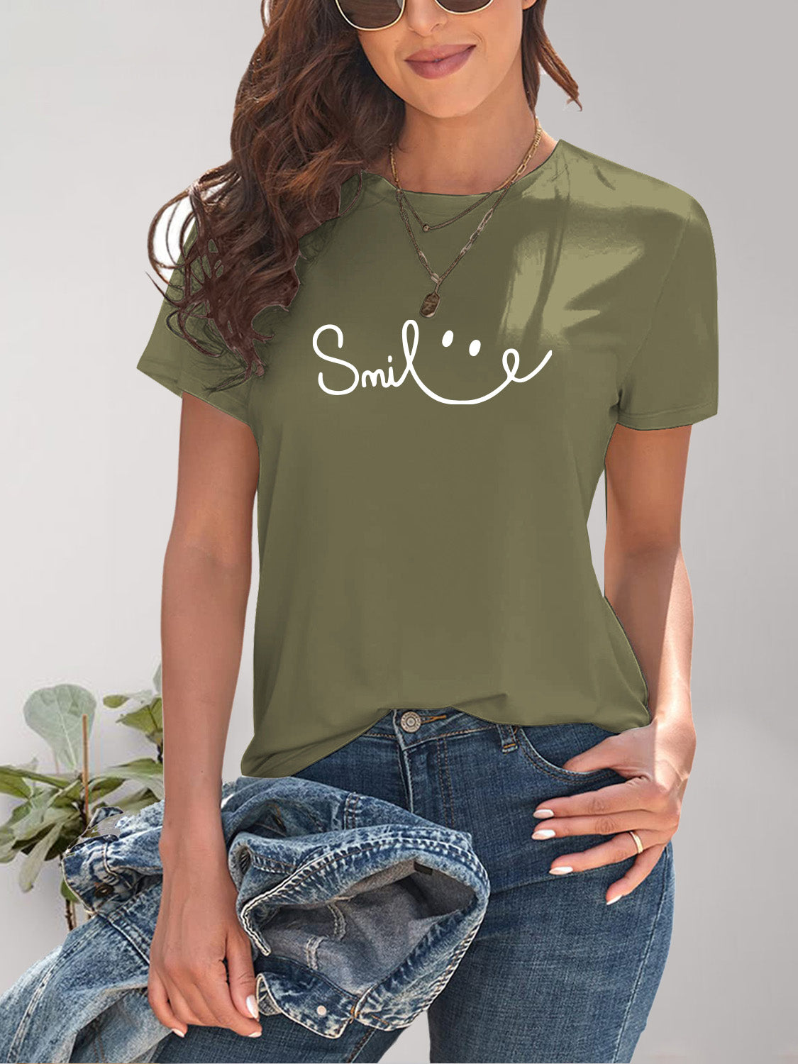 Valenzora | Smile Crew Neck Kurzarm-T-Shirt