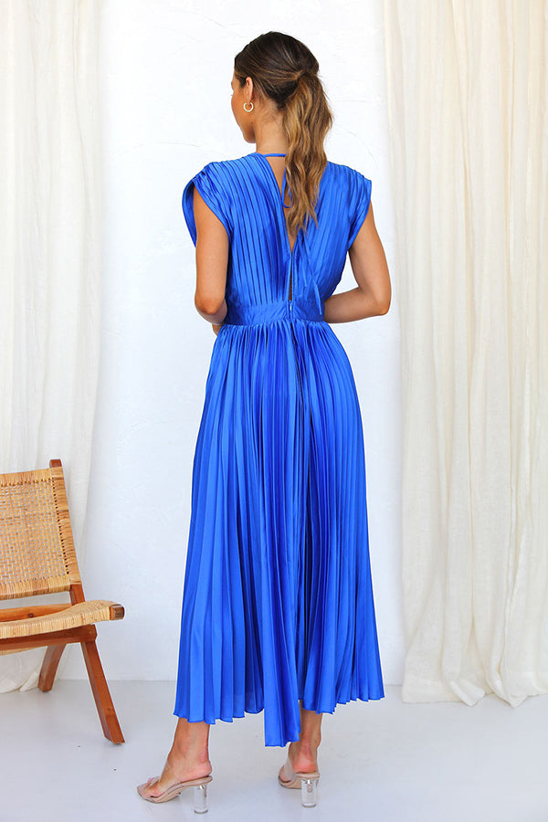 Valenzora | Hello Beautiful Satin-Plissee-Midikleid