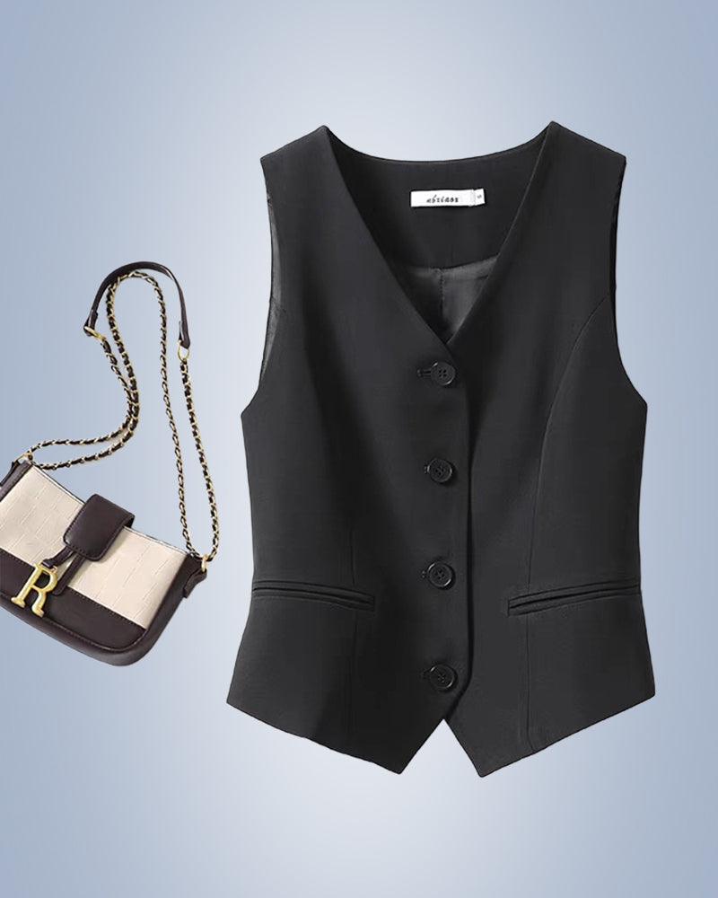 Valenzora | Solid Color Temperament Vest for Women