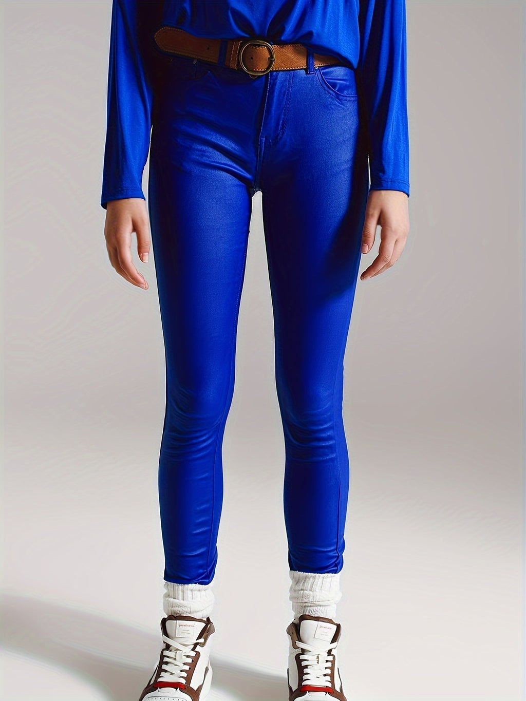 Valenzora | Coated High-Waisted Skinny Jeans