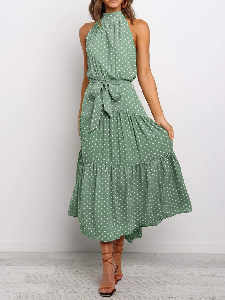 Valenzora | Polka dot halter dress