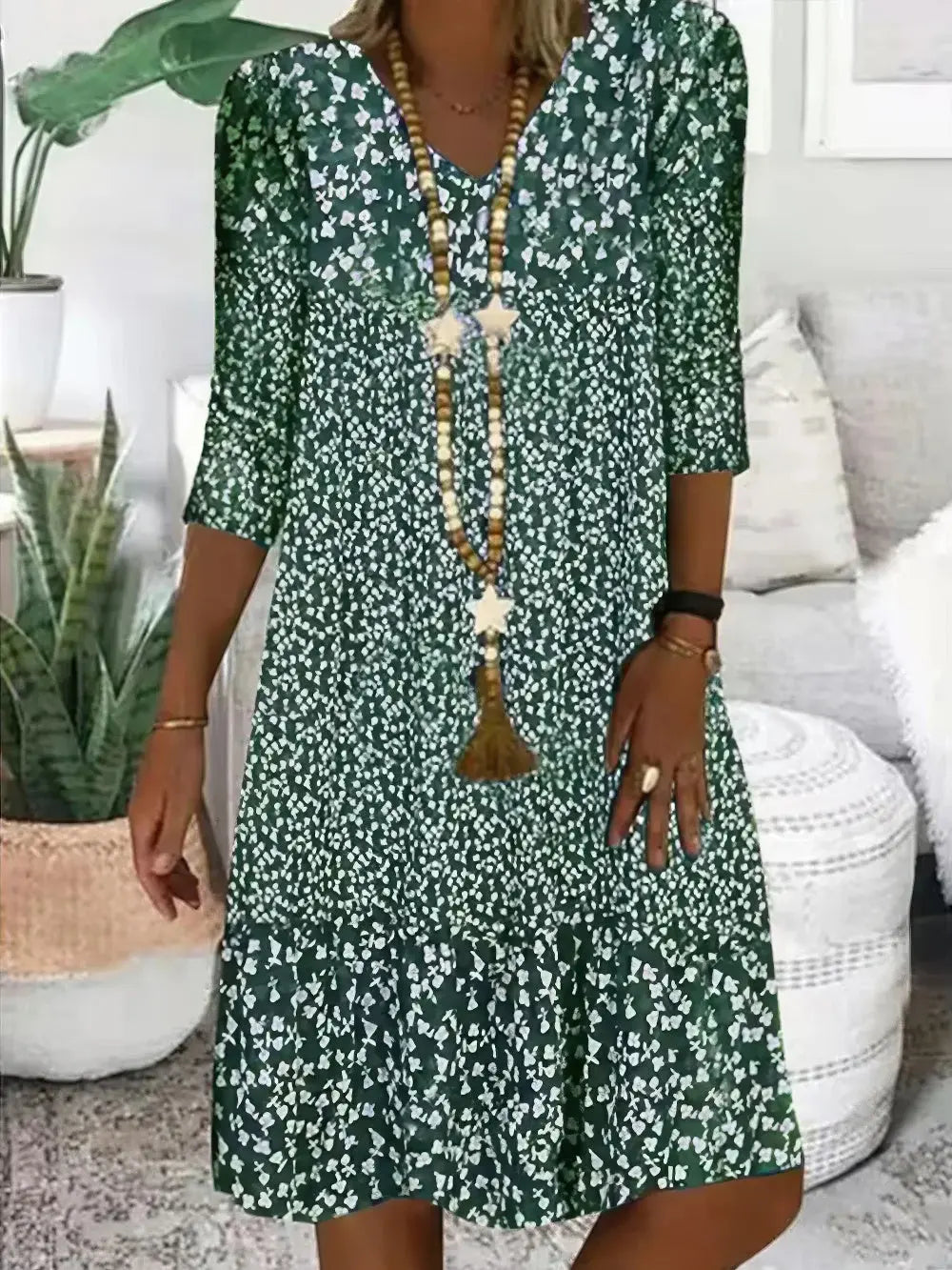 Valenzora | Women's Summer Dress with Floral Pattern
