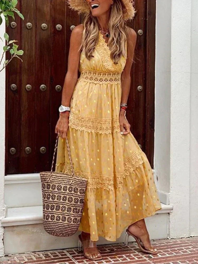 Valenzora | Stylish Long Dress with Lace Details