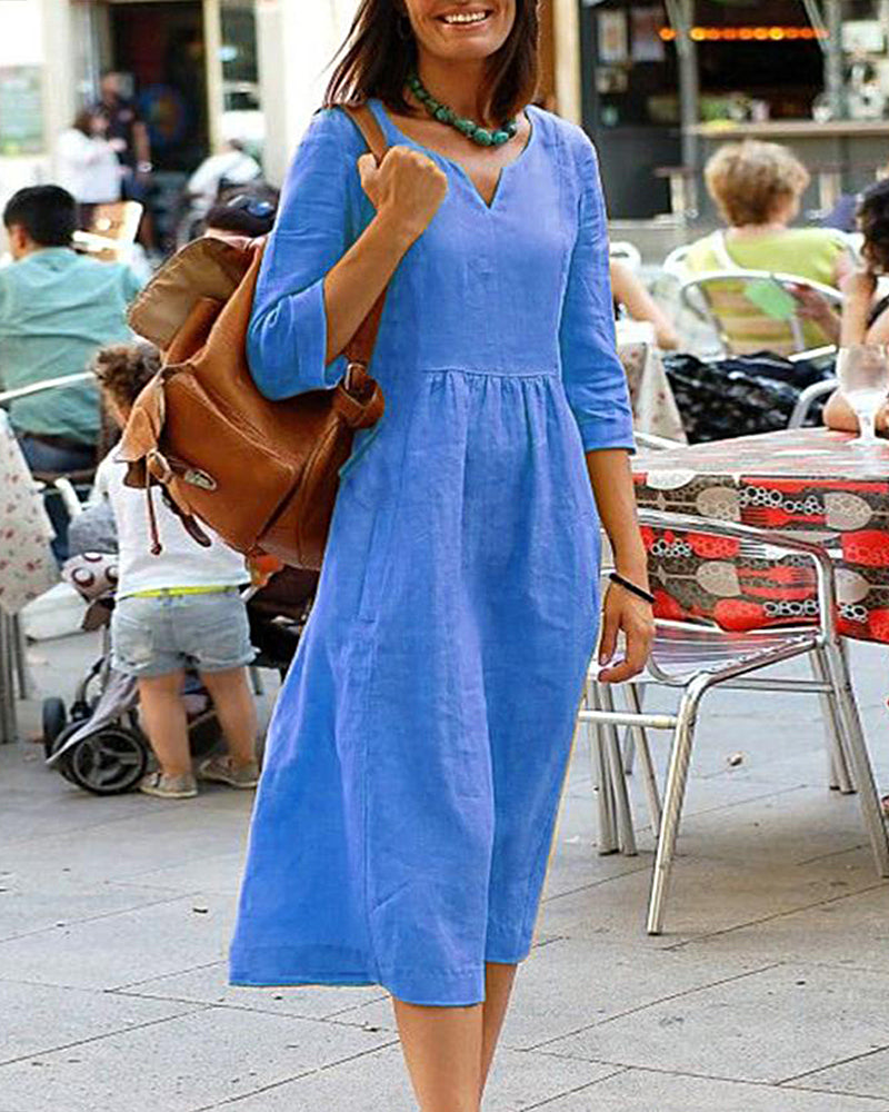 Valenzora | Elegant Linen Tunic Dress - Stylish linen dress for a sophisticated look