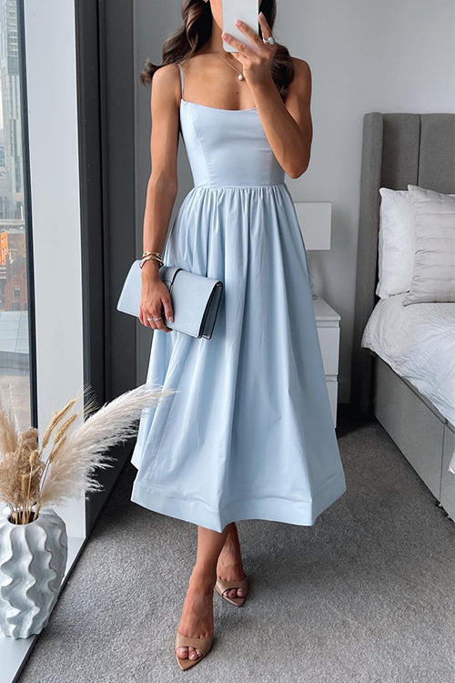 Valenzora | Spaghetti strap A-line midi dress