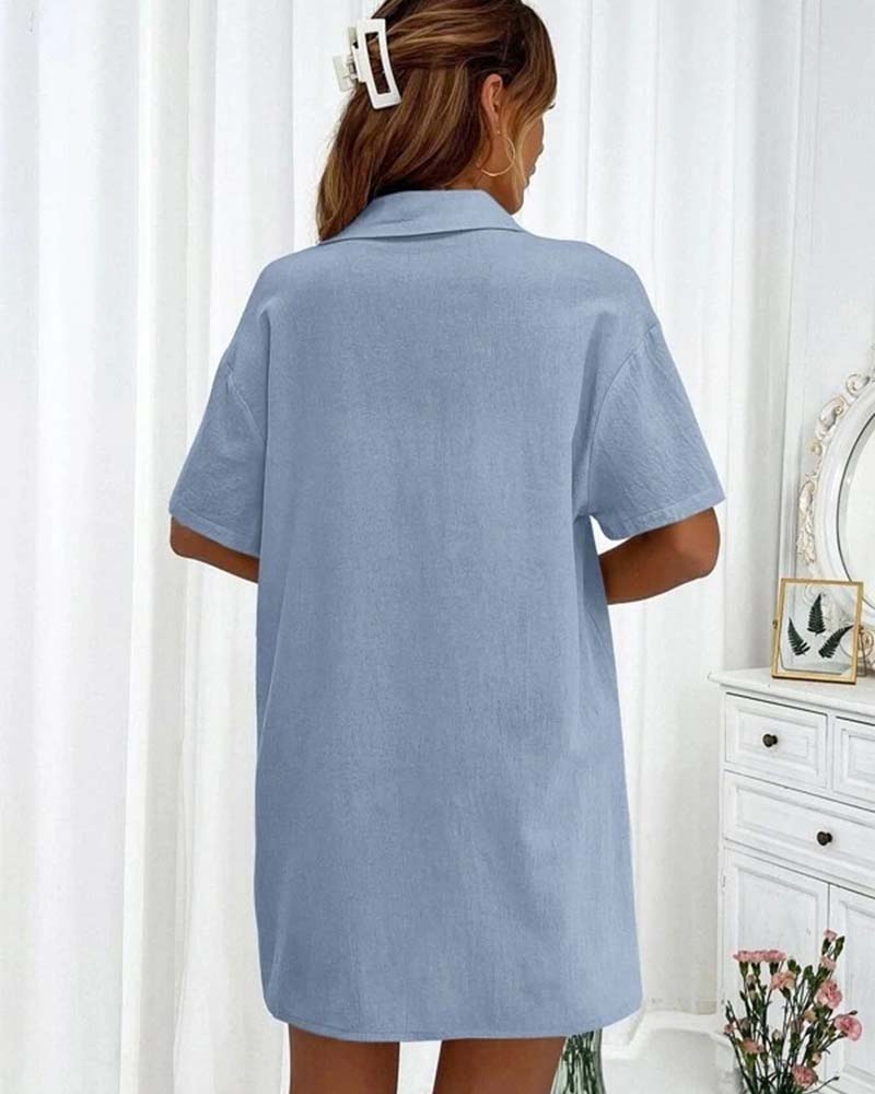 Valenzora | Casual set consisting of a solid-color shirt and shorts