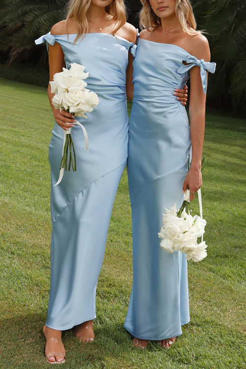 Valenzora | Rosiedress Bow Knot Off-Shoulder Maxi Party Dress