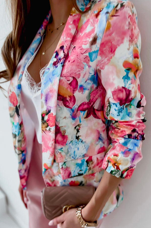Valenzora | Free and Genuine Floral Lapel Leisure Suit Blazer