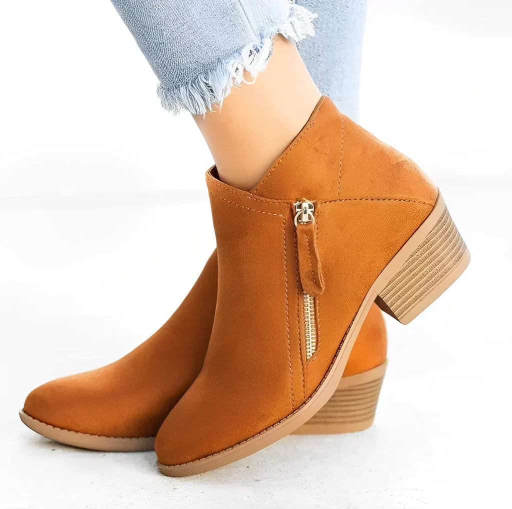 Women's Side Zipper High Heel Ankle Boots