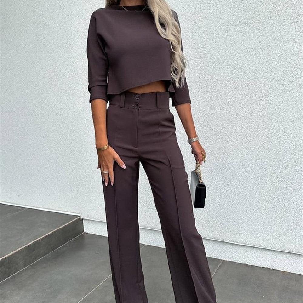 Valenzora fitted wide-leg fashion tops