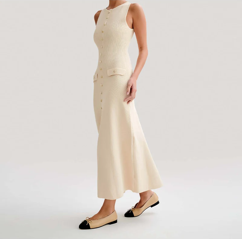 Sophia™ – Elegantes ärmelloses Strickkleid