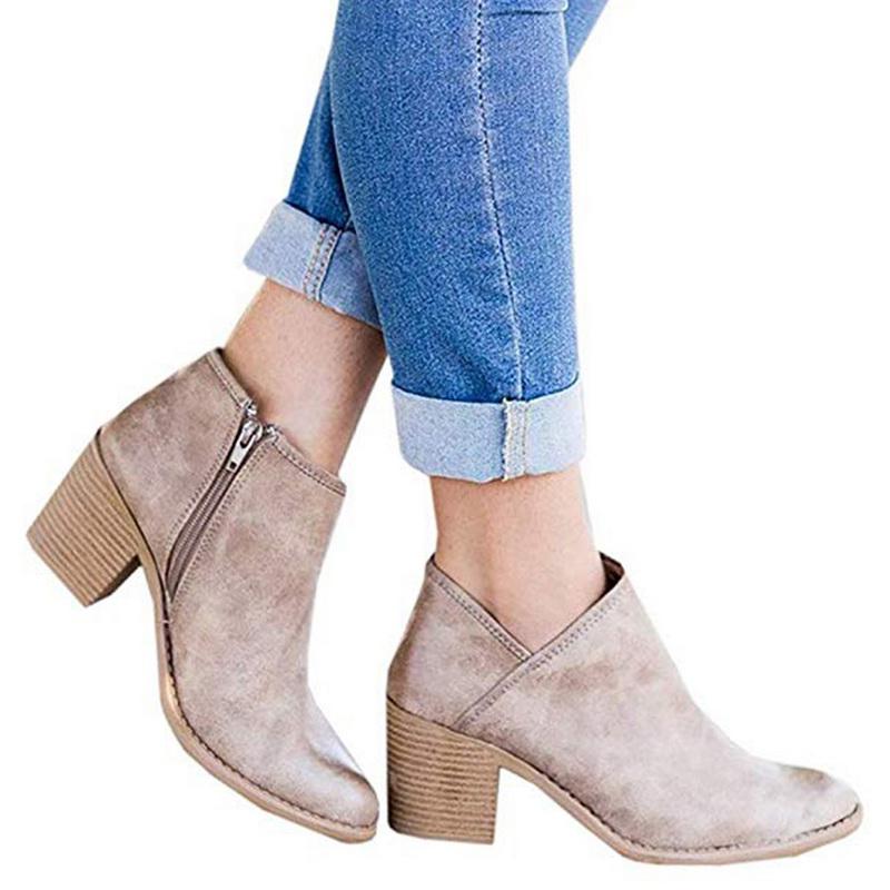 Valenzora | High-heeled ankle boots with side zipper