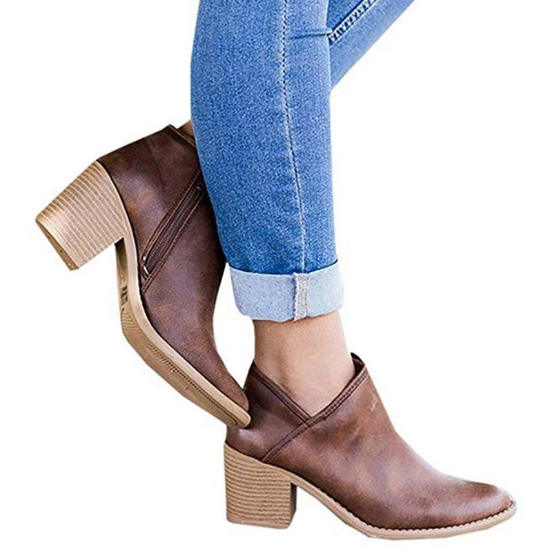Valenzora | High-heeled ankle boots with side zipper