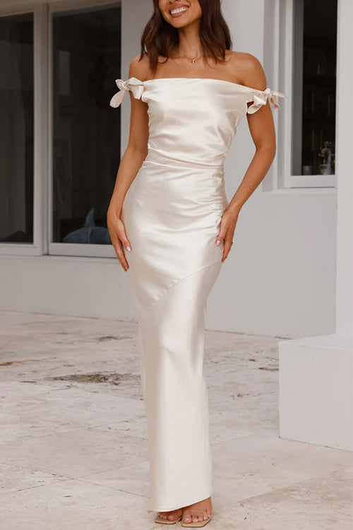 Valenzora | Rosiedress Bow Knot Off-Shoulder Maxi Party Dress
