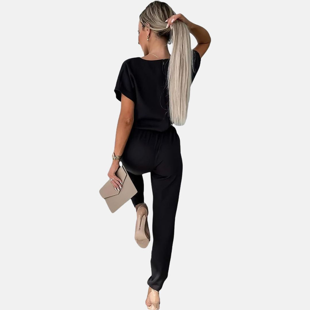 Valenzora | Elegant, festive short-sleeved women's jumpsuit for summer