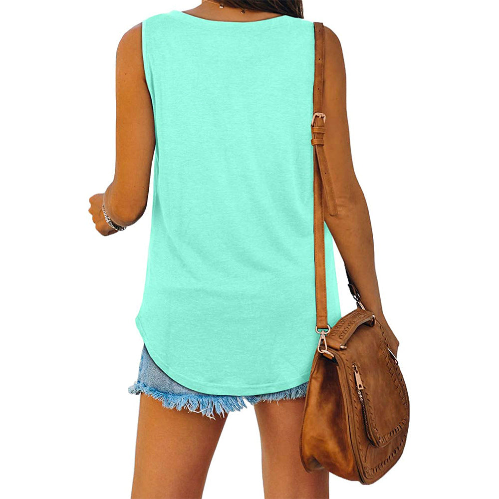 Valenzora | Jersey tank top with V-neck