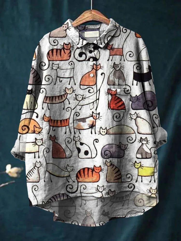 Valenzora | Cat Art On White T-Shirt