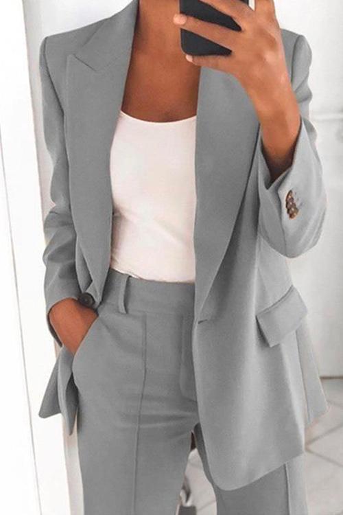 Valenzora | Rosiedress One-Button Solid Color Office Blazer Jacket