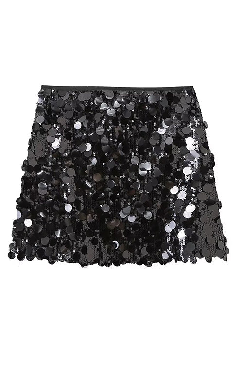 Valenzora | Rosiedress Elastic Waist Sequin Mini Skirt