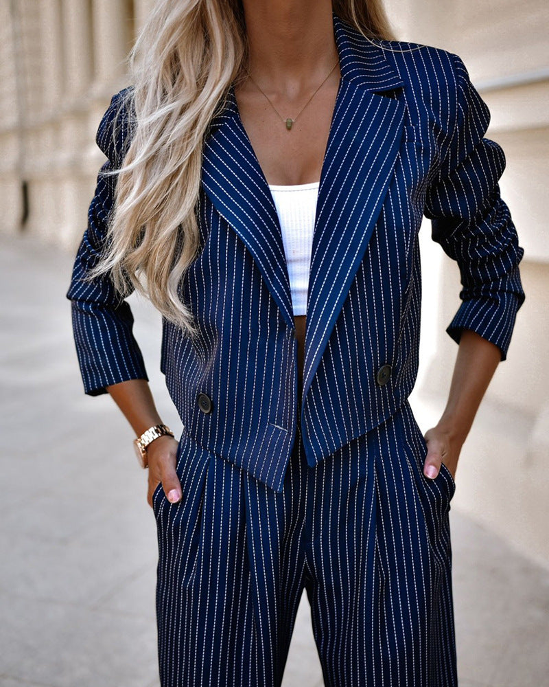 Valenzora | delig Blazer-Set Damenanzug – Kurzer Blazer mit Hose