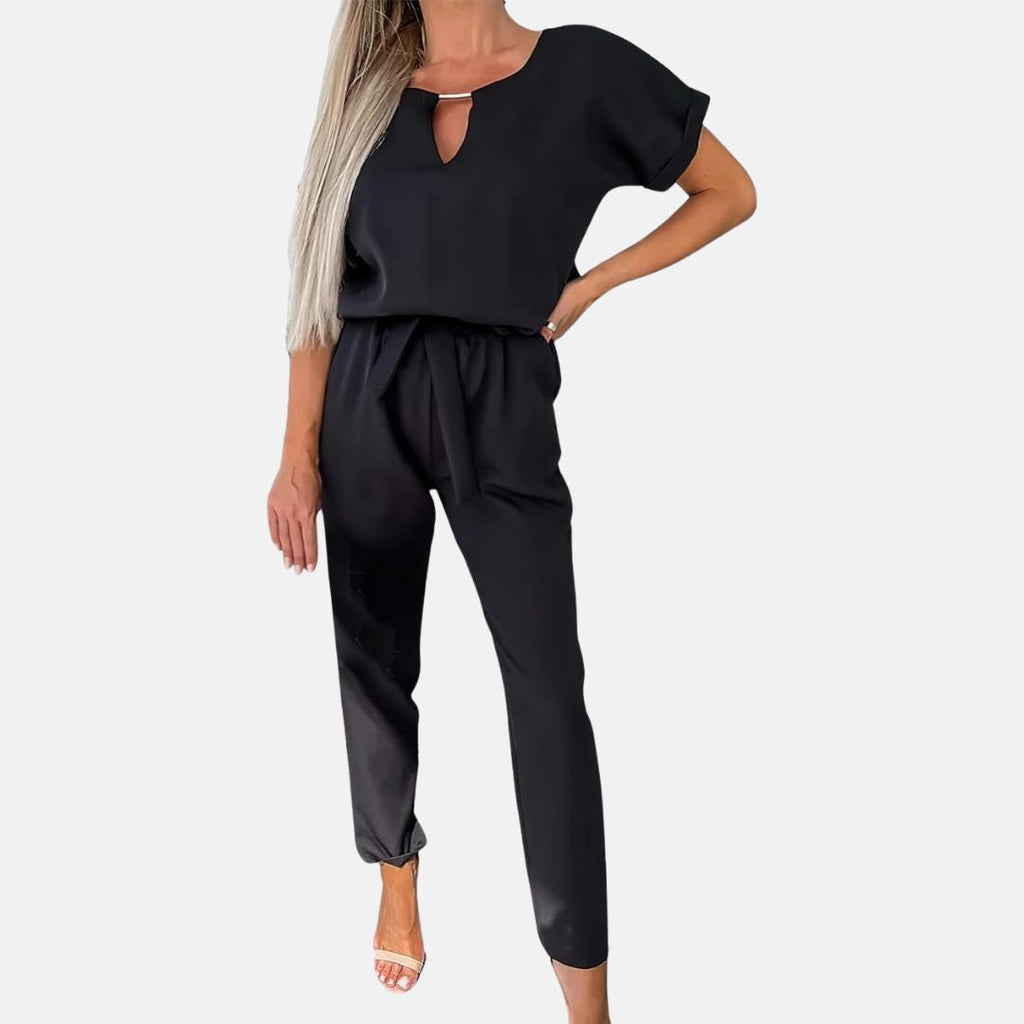 Valenzora | Elegant, festive short-sleeved women's jumpsuit for summer