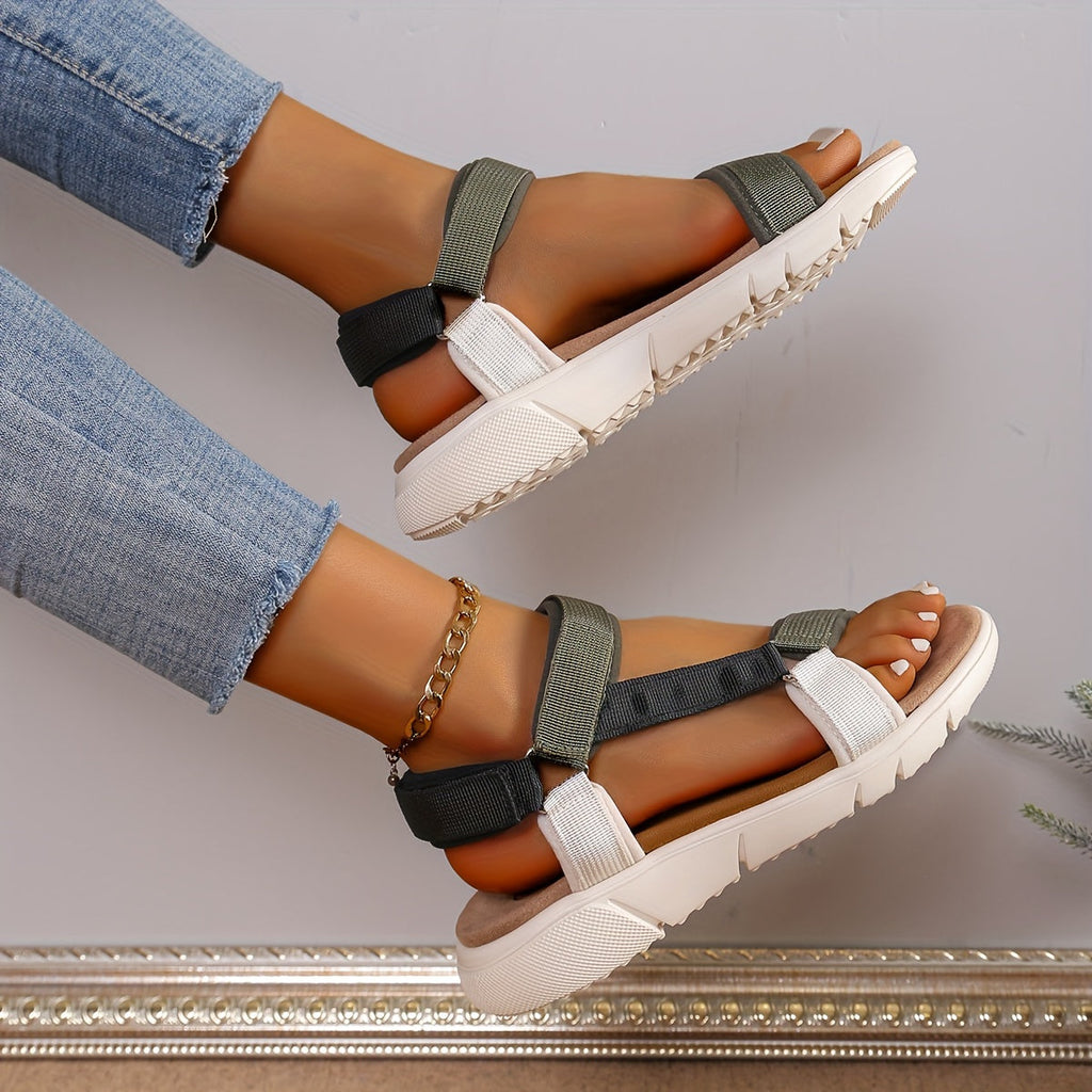 Valenzora | Women's Sandals: Color Block, Non-Slip, Elegant, Lightweight, Outdoor, Summer