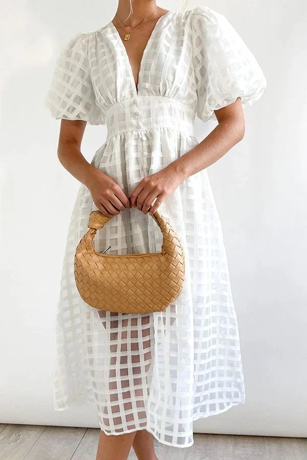 Valenzora | Midikleid mit Puffärmeln
