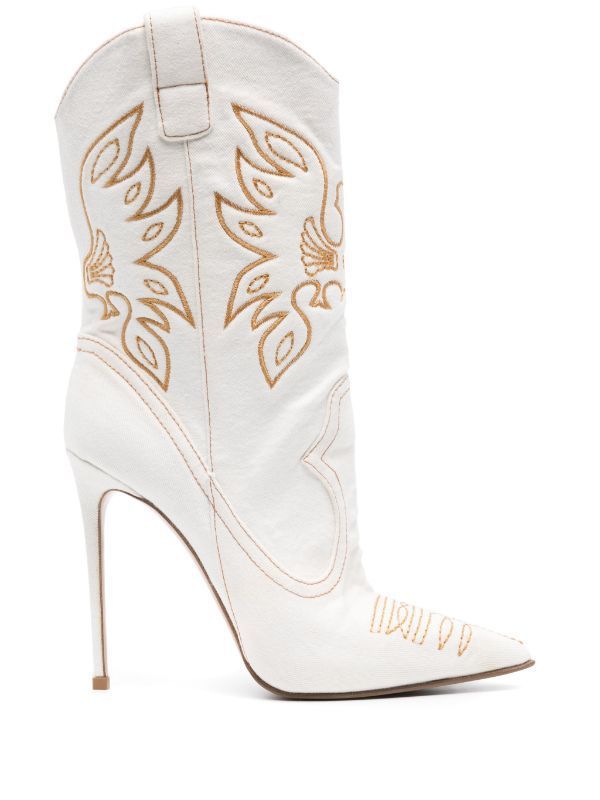 Valenzora | Damen-Fashion Western-Denim-Stil Stiefel mit hohen Absätzen