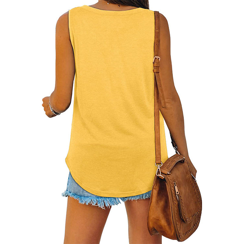 Valenzora | Jersey tank top with V-neck
