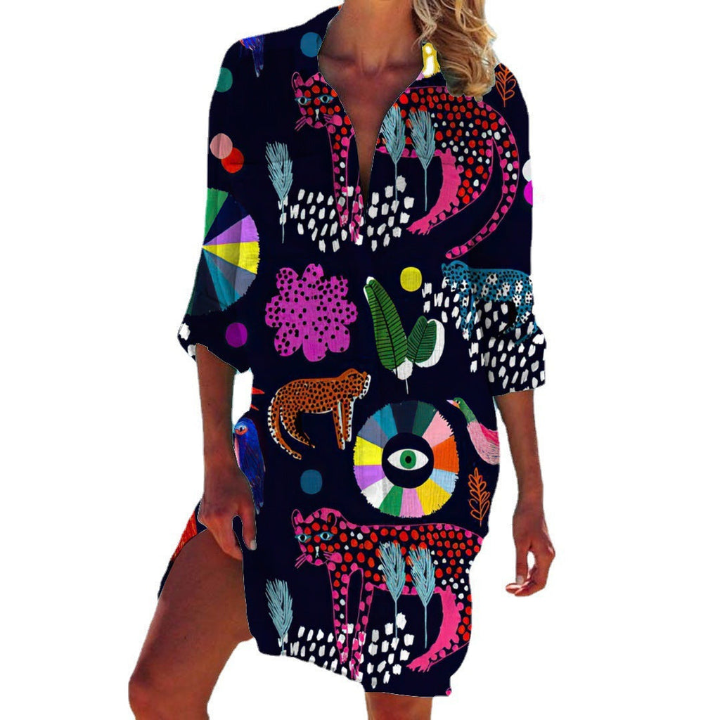 Valenzora | Bikini-Jacke Hemd Badeanzug Cardigan Damenbekleidung Print Urlaub Strandhemd