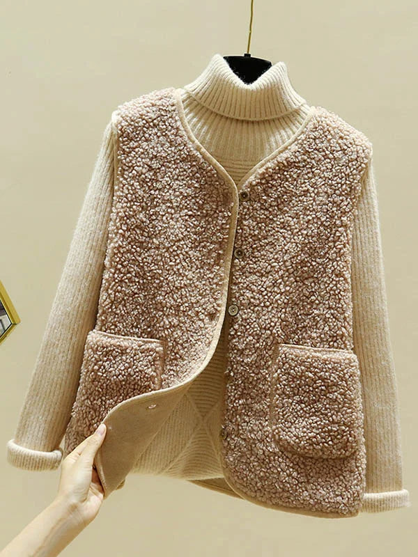 Valenzora – Warme ärmellose Strickjacke aus Lammwolle für Damen