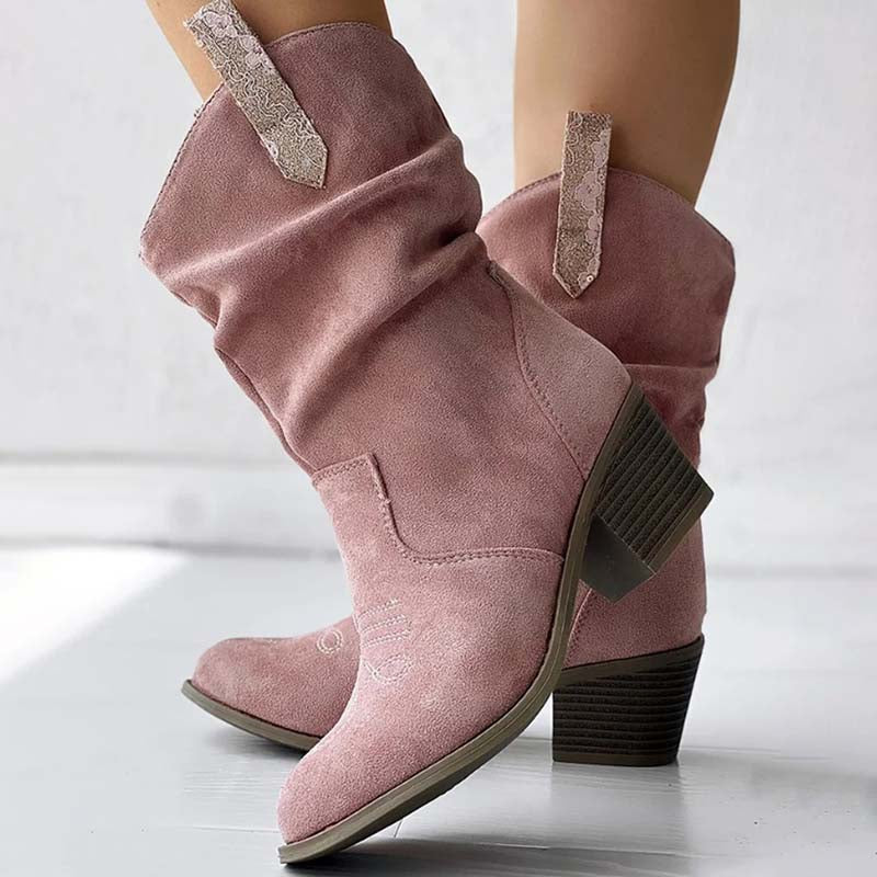 Valenzora | Vintage Boots with Chunky Heel