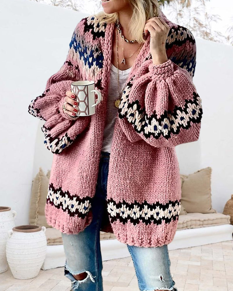 Strickjacke mit Laternenärmeln