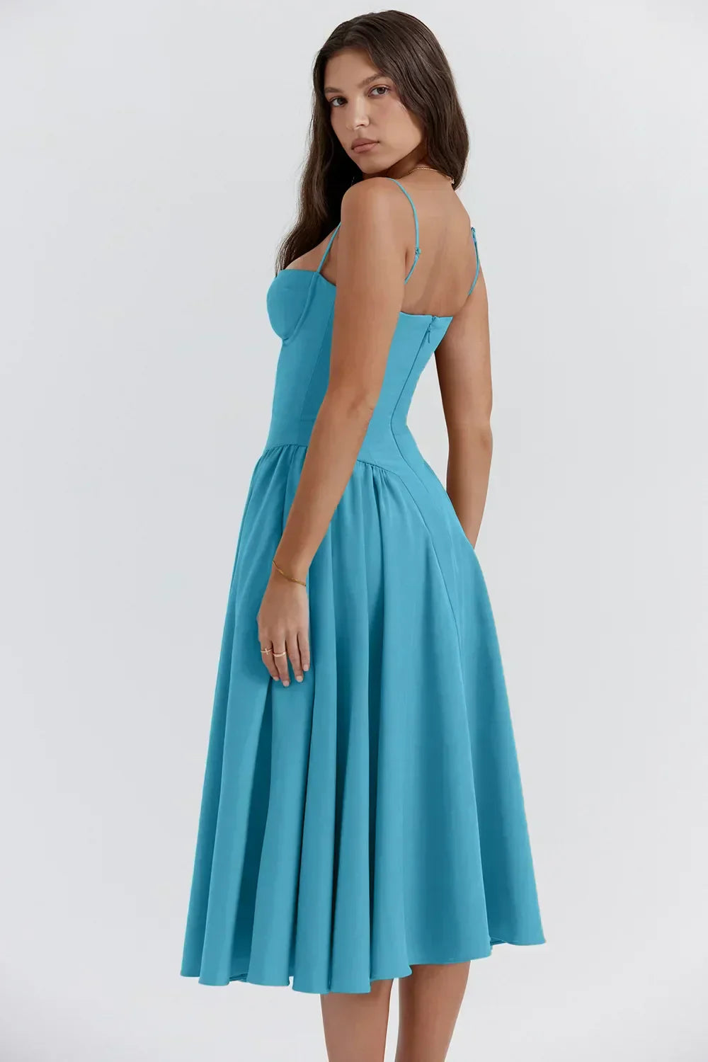 Valenzora | Sleeveless midi dress with a corset fit